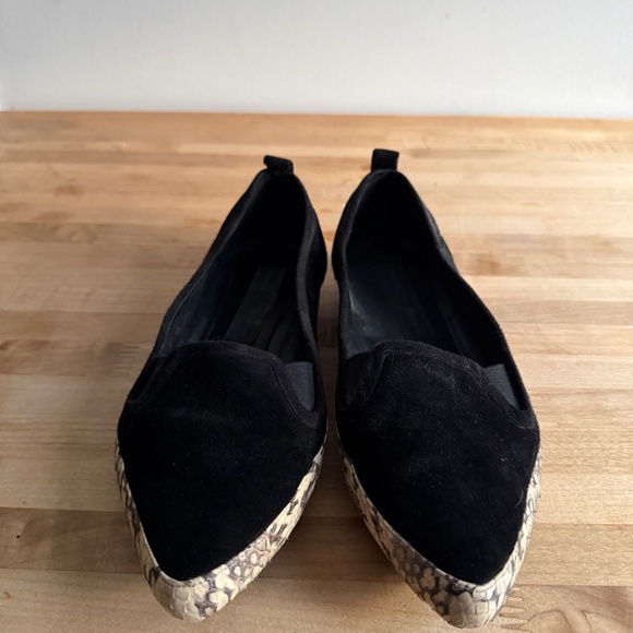 Proenza Schouler Loafers Black Suede Snakeskin - Picture 2 of 4